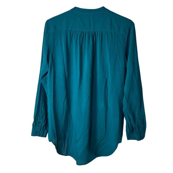Sundance Blue Pleated Bib Long Sleeve Top - Picture 2 of 5